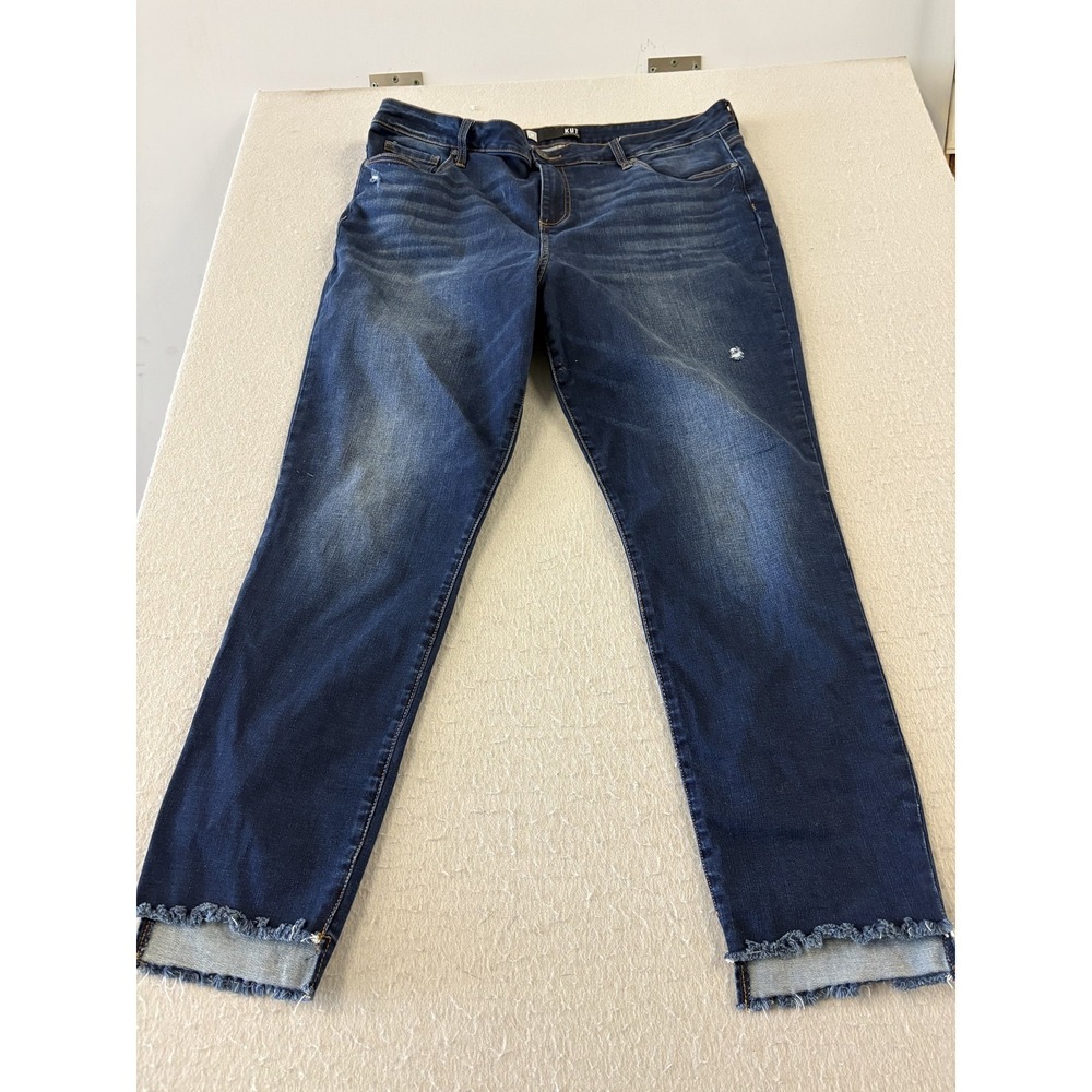 Kut From The Kloth Jeans Womens 18 Connie High Rise Ankle Skinny Frayed Denim